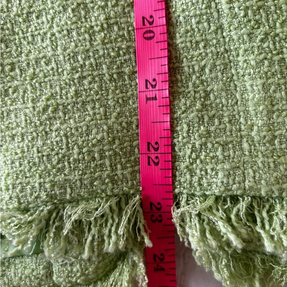 Sag Harbor Lined Blazer Jacket Bright Green Fringe Acrylic Women’s Size 12 - Picture 12 of 13